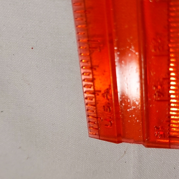 Plastic 6" rulers Hasbro Orange USA and Green Inches and Centimeters Set of 2 - Picture 4 of 5